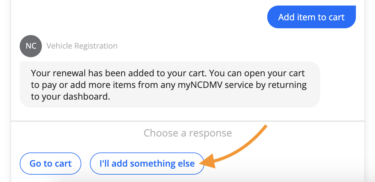 Add something else to your order button