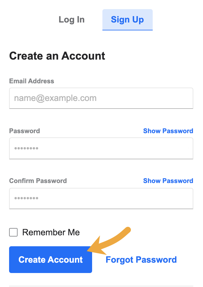 create account feature