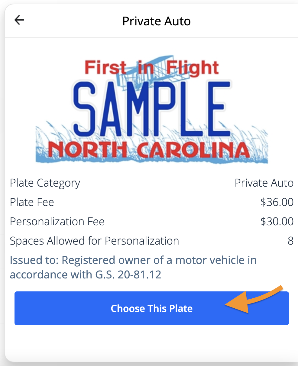 Order a Personalized Plate myNCDMV