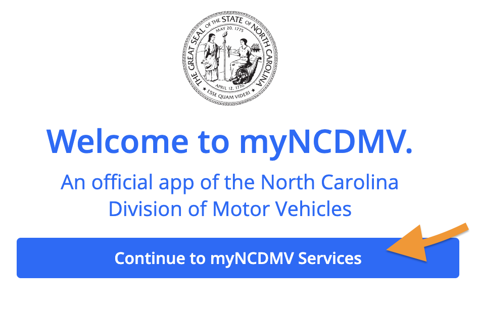 myNCDMV landing page