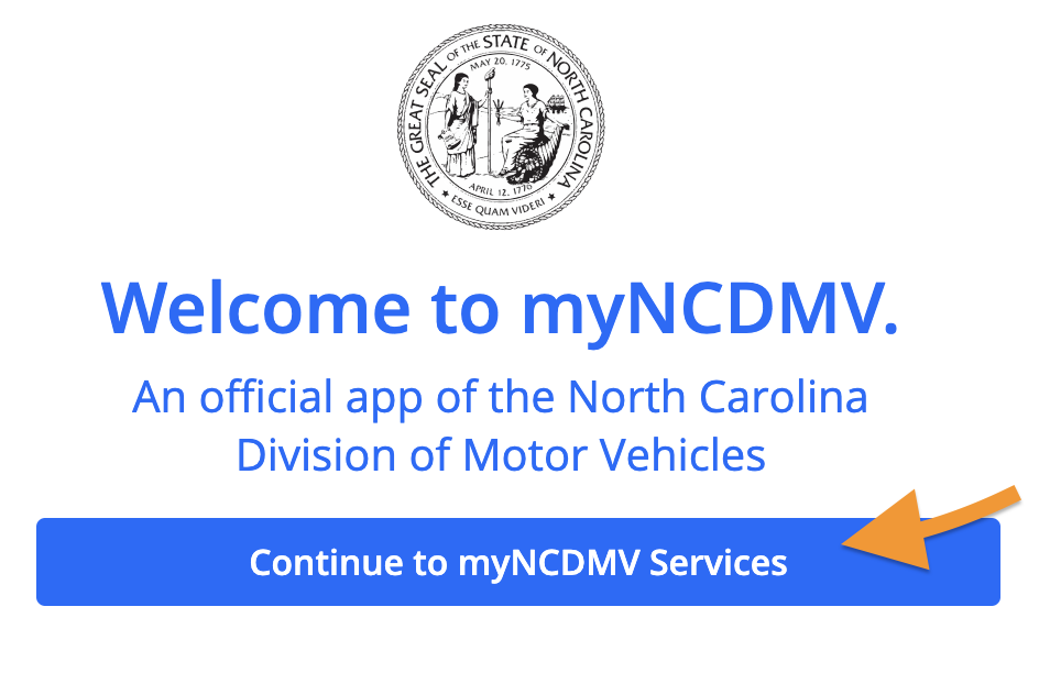 Create a myNCDMV profile myNCDMV